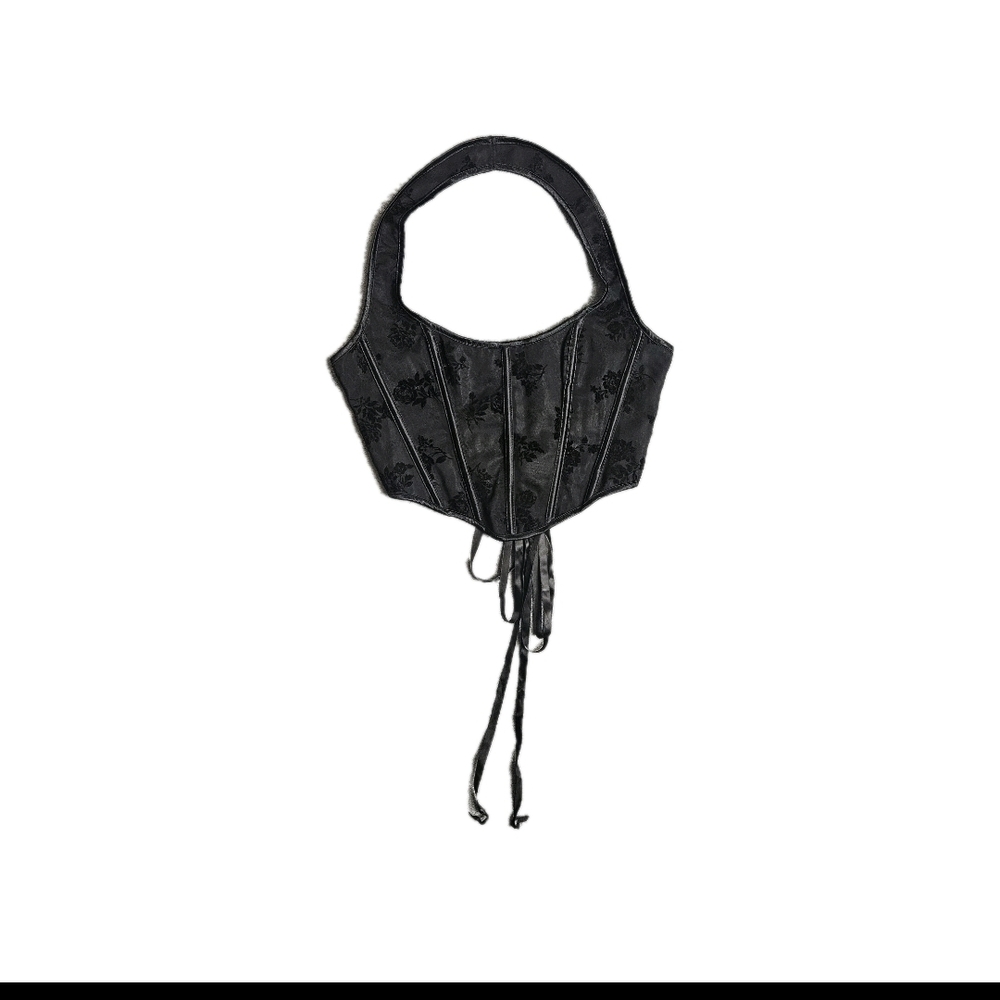 Gothic Women's Dark Romantic Corset Bustier Top Black Size Medium